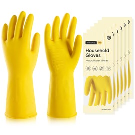 MNOPQ 10 Pairs Rubber Dishwashing Glove,Reusable Household Gloves,Cleaning Gloves for Kitchen, Bathroom, Gardening, Pet Care,Repairing,Extra Thickness, Non-Slip,L