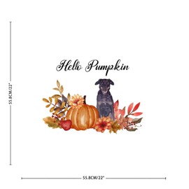 Hello Pumpkin Wall Art Decal Quotes Dog Pet Fall Harvest Wall Decals Vinyl Wall Art Murals Quotes for Kids Room Party Home Decorations
