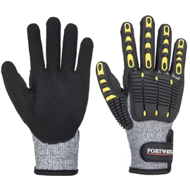 Portwest A722 Durable Anti Impact Cut Resistant Glove Grey/Black, Medium