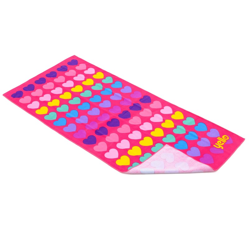 Yello Lightweight Heart Beach Towel for Kids and Adults