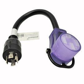 Parkworld 691845 Power Adapter Cord 4-Prong Generator 30A Locking L14-30P Male to RV 50 AMP 14-50R Female with Handle (1FT)