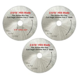 3 Pack 2 5/16" x 100T x 3/8" HSS Saw Blades -for Mini Miter Cut Off Chop Saw for Jounjip, Anaconda, Drill Master Benchtop Saws by JOUNJIP