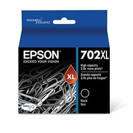 EPSON T702 DURABrite Ultra Ink High Capacity Black Cartridge (T702XL120-S) for select Epson WorkForce Pro Printers