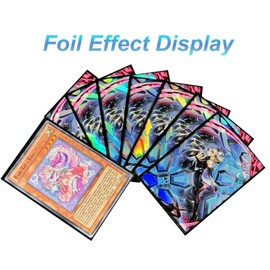 50 PCS Holographic Anime Card Sleeves, 63mm x 90mm Board Game Top Loading Card Sleeves for YGO Japanese Size Card Protector