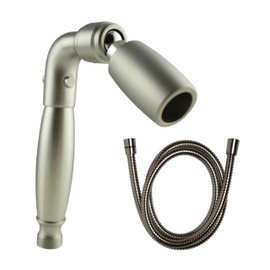 High Sierra Showerheads® - Solid Metal Handheld Shower Head with Trickle Valve and 72-Inch Metal Hose with Silicone Inner Tube. Ultra Low Flow 1.25 GPM - Brushed Nickel Finish