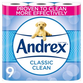 Andrex Classic Clean Toilet Tissue, Pack of 9