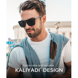 KALIYADI Sunglasses-Men Polarized-Sunglasses Mens Sunglasses: Sun Glasses Polarized UV Protection Unisex Lightweight Driving Fishing Golf, Medium, A07-black/G15/Brown