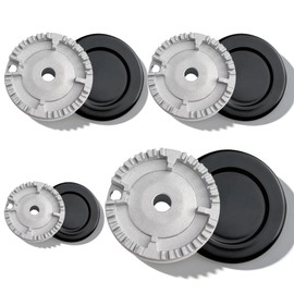 Gas Hob Covers for 4 Burner Gas Cookers, 8Pcs Cooker Hat Set 55mm 75mm 100mm Gas Hob Cover for Sabaf Gas Stove Range Parts Accessories