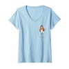 Womens Funny Dog Basset Hound In Pocket Basset Dog V-Neck