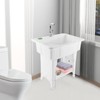 Laundry Sink,Freestanding Plastic Laundry Sink with Washboard,Utility Sink with Hot