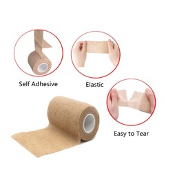 MONZÓ, Vendajes Autoadhesivos (6 Pack), Venda Adhesiva de5CM X 4.5M, Cohesive Tape, Cinta Cohesiva, Transpirables para Estiramiento Atlético, Deportes, Muñeca, Tobillo. (AZUL)