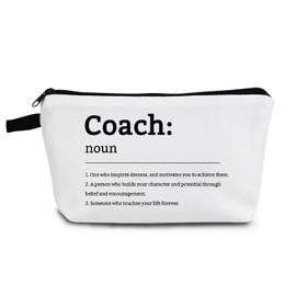 YULUENZE Funny Definition Coach Inspirational Presents Makeup Bag Positive Quote Toiletry Pouch with Zipper Birthday Retirement Present for Women Coaches Teachers Mentors Tutors Trainers