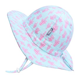 JAN & JUL 50+ UPF Adjustable Cotton Toddler Girl Sun-Hat with Strap (M: 6-24 Months, Coral)