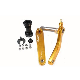 Bicycle Crank Arm Set BCD 104 Road Mountain Bike Crankset with Bottom Bracket (Gold)