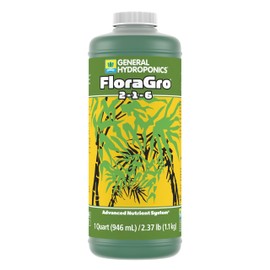 General Hydroponics FloraGro Plant Food, 2-1-6, 1 qt.