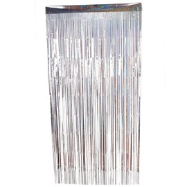 Fantasias Miguel Mylin Cortina de Fiesta Foil 1x2 M para Decoración de Bodas, Fiestas y Eventos, Estilo Laser Color Plata