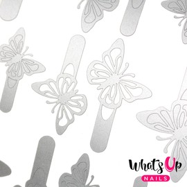 Whats Up Nails - Butterfly Wings Vinyl Stencils for Nail Art Design (1 Sheet, 20 Stencils)