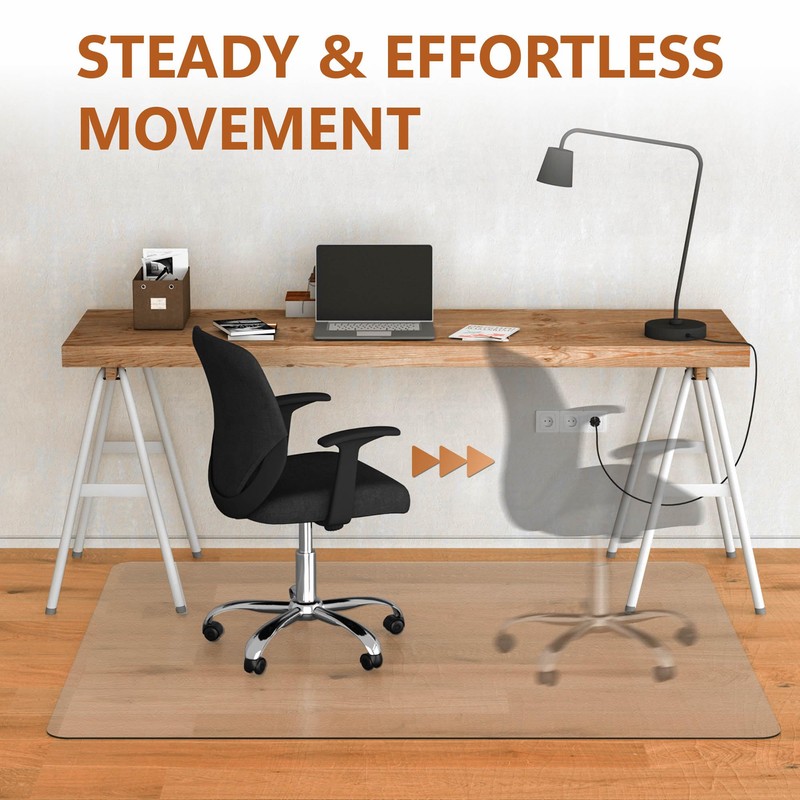HOMEK Large Office Chair Mat for Hardwood Floor- 46" x