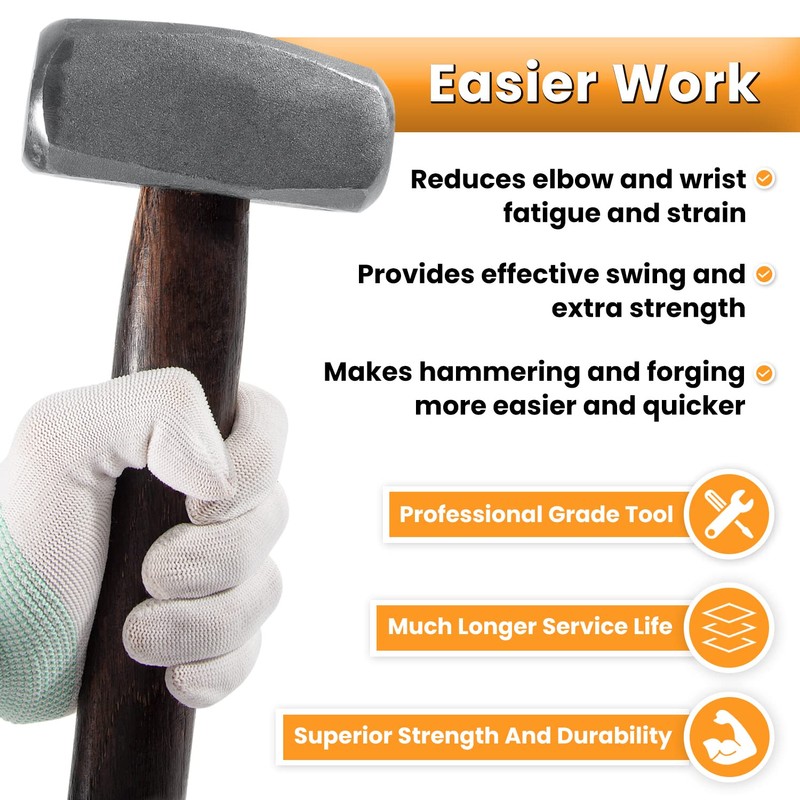 3lb Blacksmith Hammer Bladesmith Forge Engineer Drilling Stubby Hammer Handmade