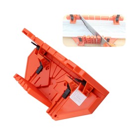 Saw Storage Mitre Box With Degree Cutting Guide,14inch Plastic Mitre Box Receptacle Box Wood Cutting Hand Saw Hardware Tool Mitre Box with Clamp for Accurate Cutting