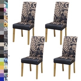 BIETYONE Dining Chair Covers,Dining Room Chair Covers Set of 4,Stretch Kitchen Chair Cover,Washable Dining Chair Cover,Parsons Chair Slipcovers Protective,for Home,Restaurant,Banquet(Pattern 4)