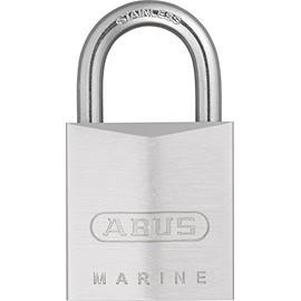ABUS Marine Padlock 75IB/30 - Weatherproof - Brass Lock Body with Nickel Pearl Coating - ABUS Security Level 5 - Silver