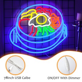 LISIGNVE Bibimbap Neon Sign USB Korean Food Led Light Up Sign Korean Bibimbap Neon Light for Restaurant Kitchen Diner Room Business Wall Decor(16.5”*12.6”)
