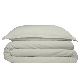 Cosy House Collection 100% Rayon Derived from Bamboo Duvet Cover Set - Cooling, Breathable, Soft & Smooth Weave Set with Shams (Twin/Twin XL, Silver)