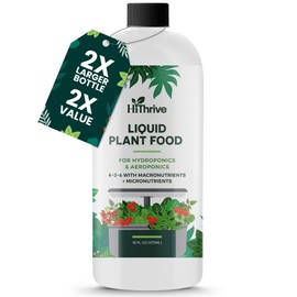 16oz Aeroponics & Hydroponics Liquid Plant Food - Up to 48 Feedings - Rich in Hydroponic Nutrients, Ideal Hydroponic Plant Food & Liquid Fertilizer for Indoor and Outdoor Hydroponics Growing Systems