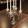Allgala Crystal Candle Holder 5-Arm Taper Candlestick Crystal Candelabra -