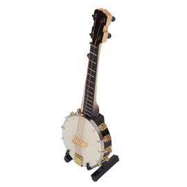 Mini Banjo Toys Miniature Banjo Model Smoother Surfaces Appearance with Stand Box for Gifts