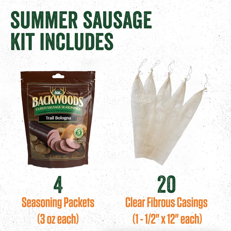 LEM Products Backwoods Trail Bologna Cured Sausage Seasoning Kit, Ideal