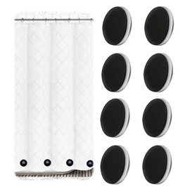 XoeLLe Shower Curtain Weights, 4 Pairs Magnetic Shower Curtain Weights Round Shower Curtain Weights Outdoor Weights Strong Magnets for Curtains, Tablecloths, Flags, Outdoor Curtains (Black)