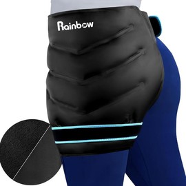 Extra Large (Waistline 42-51") Ice Pack Wrap, Reusable Cold Pack for Hip, Gel Ice Packs for Hot Cold Compress - Color: Black