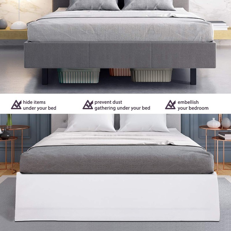 PiccoCasa Bed Skirt Polyester Solid Western Style Scandinavian Retro Simple