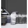 YASMENG Satin Bed Linen 135 x 200 cm Grey Dark