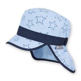 Sterntaler Baby Boys Cap With Neck Protection Sun Hat (Casquette Avec Protã£â¨ge-nuque) - Blue (sky 325) Starred Not Applicable, size: 49