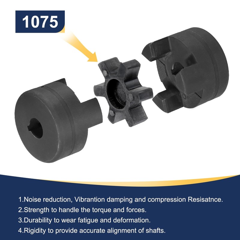 sourcing map 5/8" to 5/8" L075 Flexible 3-Piece L-Jaw Coupling