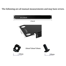 Harrisen 4 Pack of 1U Blank Panel, Mount Blanking Panel, Metal Rack Mount Filler Panel for 19 Inch Server Rack Cabinet or Enclosure, Black