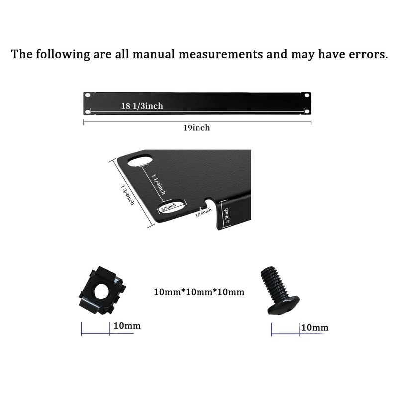 Harrisen 4 Pack of 1U Blank Panel, Mount Blanking Panel,