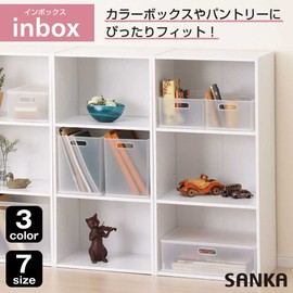 SANKA NIB-MCL Squ+ InBox, Storage Box, Simple, Washable, Stacking, Handle Included, Size: Medium, Color: Transparent, (W x D x H): 15.3 x 10.5 x 4.7 inches (38.9 x 26.6 x 12 cm), Made in Japan