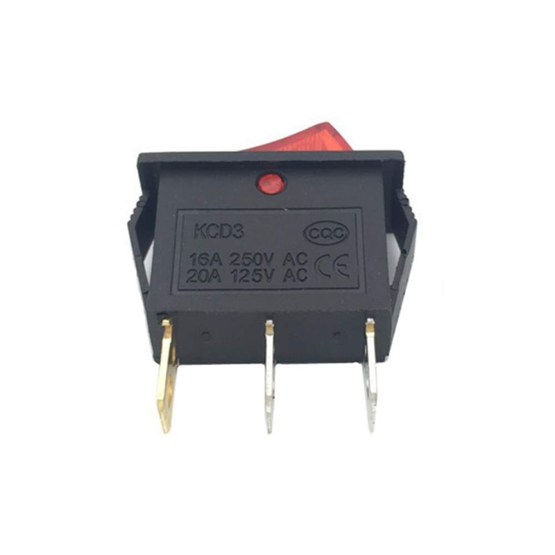 5 unidades AC 16A/250V 20A/125V interruptor de 3 pines 2