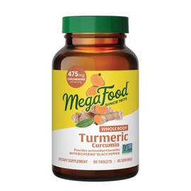 MegaFood MegaFood Whole Body Turmeric Curcumin Supplement - Turmeric Supplement with Black Pepper & Vitamin C - 475 mg Curcuminoids Per Serving - Antioxidant & Immune Support - Vegan - 90 Tablets, 45 Servings