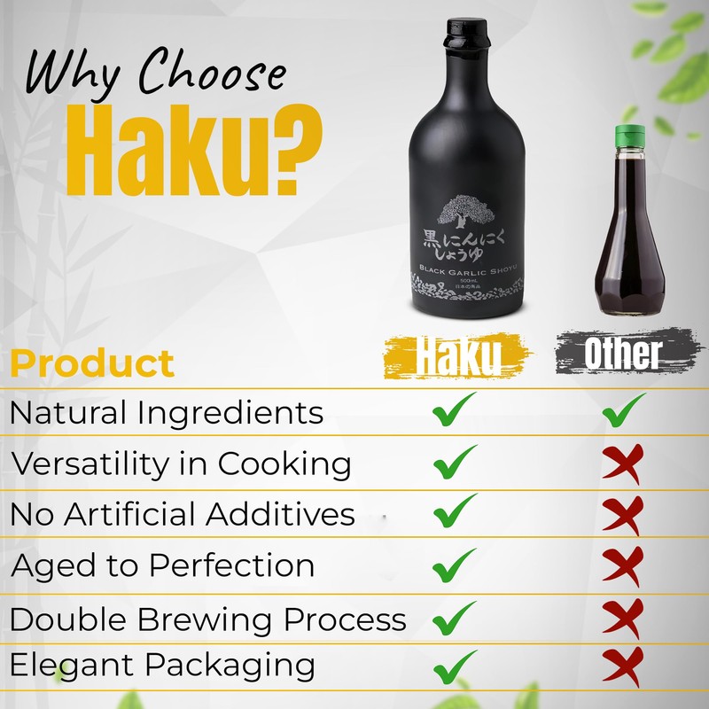 HAKU HAKU Black Garlic Shoyu Soy Sauce - 500 ml