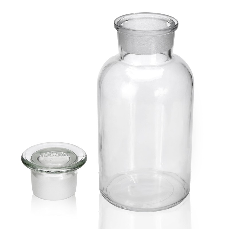 Kestun Lab Glass Reagent Bottle,Wide Mouth Glass Storage Bottle with