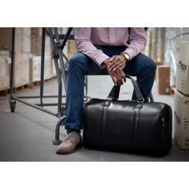 McKlein Carry-all Duffel, Kinzie, Top Grain Cowhide Leather, Black (88195)