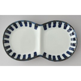 Kyoritsu Pottery Hasami Ware 33617 Fukuho Kiln Mini Plate (with Partition), Dark Tokusa