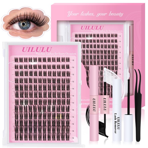 Uilulu Lash Clusters Kit 10-18mm DIY Eyelash Extensions Kits 144