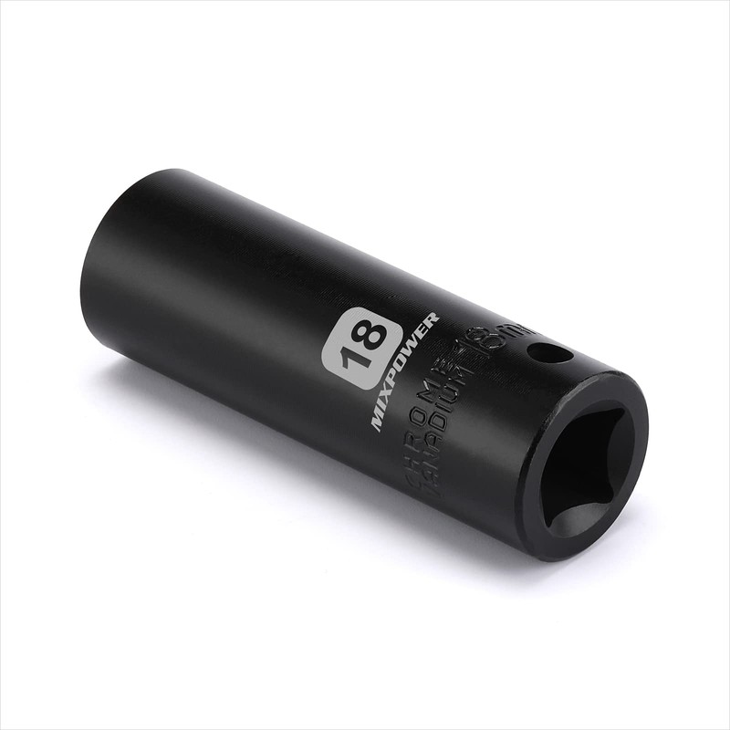 MIXPOWER 1/2-Inch Drive Deep Impact Socket - 18mm, Metric, CR-V,