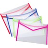 Lecute 4 Carpetas de Plástico Oficio Sobres Folder Transparentes Plastico